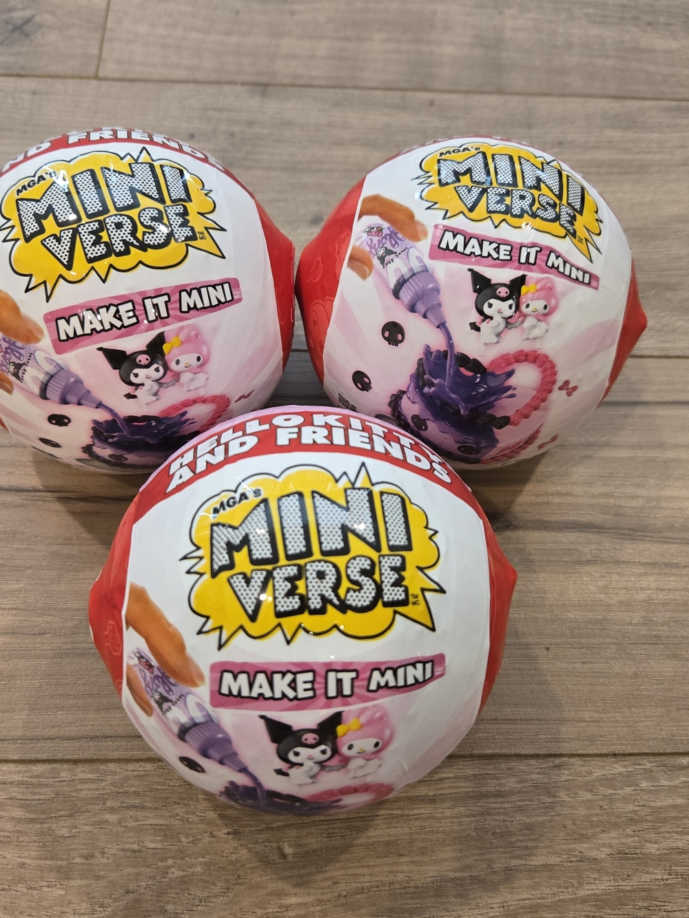 NEW MGA’s Miniverse Make It Mini Hello Kitty & Friends - Set of 3 Sealed Balls